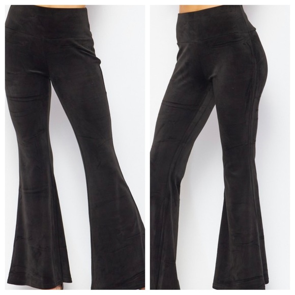 Modern Velour Must Have Black Bell Bottoms pants - Picture 4 of 5